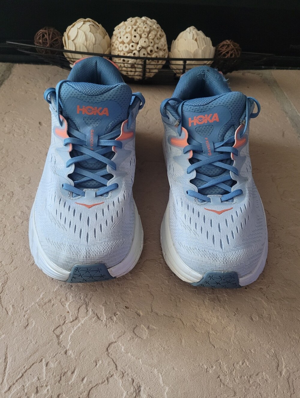 Size 10.5 B Hoka One One Gaviota 4 Blue Athletic Running Women Sneakers 1123199